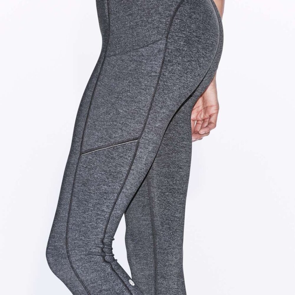 Lululemon Heathered Black Speed Up Crop 21" 2 - Picture 5 of 7